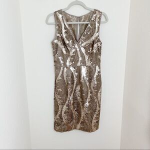 NWT Adrianna Papell Sequin & Lace Mini Dress